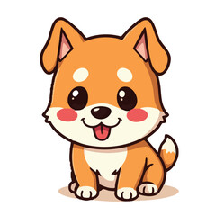 A cute lovely adorable hand-drawn dog cartoon illustration