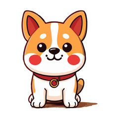 A cute lovely adorable hand-drawn dog cartoon illustration