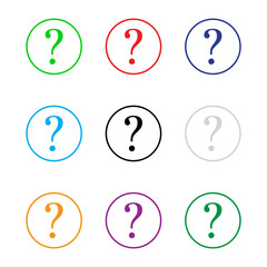 question mark on white background vector icons