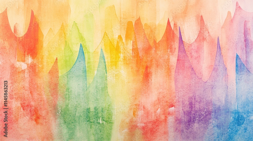 Poster colorful watercolor abstract background with crayon texture showcasing vibrant gradients and dynamic