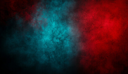 Obraz premium Abstract red and cyan background with a dark texture.