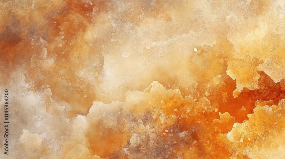 Poster abstract orange and beige textured background with smoky patterns for design and artistic applicatio