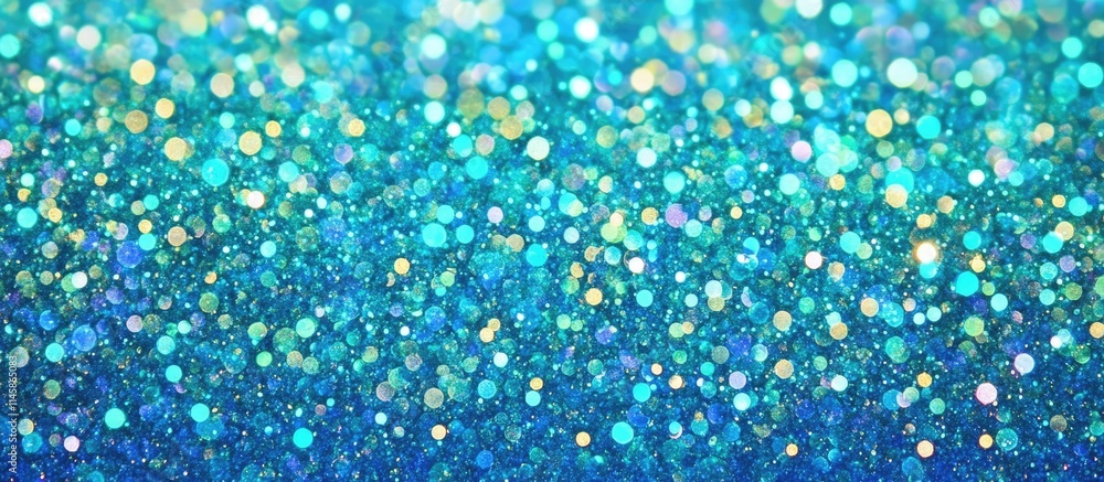 Aufkleber glittering bokeh background in shades of blue and turquoise creating a vibrant and dreamy effect sui