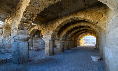 The ruins of the ancient city of Tripolis in Denizli Province, Turkey