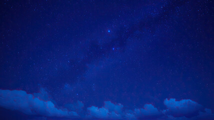 Vast Star-Studded Night Sky with Deep Blue Hue, Bright and Luminous Stars Scattered Across, Soft...