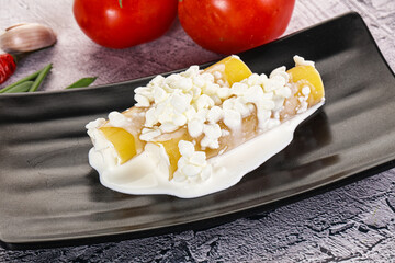 Italian cuisine Cannelloni staffed cheese
