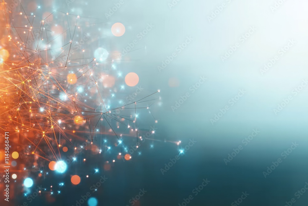 Poster colorful abstract background with sparkling lights and glowing particles creating a soft and dreamy 
