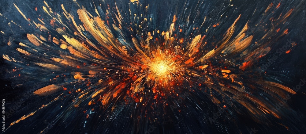 Poster vibrant explosion of fireworks creating a stunning display of color and light in a night sky backgro