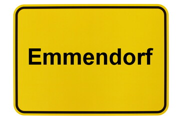 Illustration eines Ortsschildes der Gemeinde Emmendorf in Niedersachsen