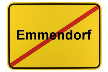 Illustration eines Ortsschildes der Gemeinde Emmendorf in Niedersachsen