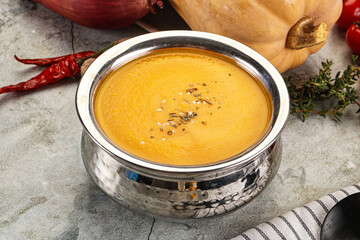 Vegetarian Pumpkin soup with spices