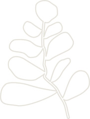 Abstract Plant And Leaves Element Outline