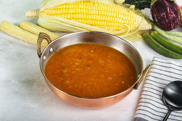 Vegan cuisine - hot tomato soup