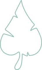 Abstract Plant And Leaves Element Outline