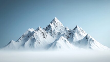 Obraz premium Towering snowy mountain peaks with sharp ridges, showcasing the majesty of natures grandeur imagine minimalist vector art, geometric shapes