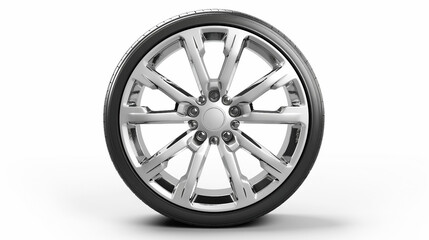 Obraz premium Industrial Single Car Alloy Wheel on white background.PNG