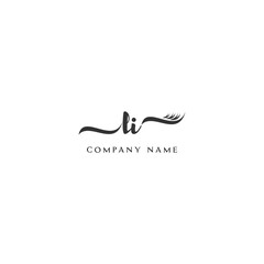 Fototapeta premium Minimalist LI Logo Design with Abstract Feather Element