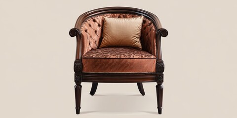 Fototapeta premium Square design featuring a traditional chair, highlighting its unique square design elements and craftsmanship, perfect for showcasing the elegance of a traditional chair in various settings.