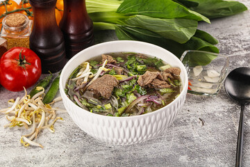 Vietnamese cuisine - Pho Bo soup with beef