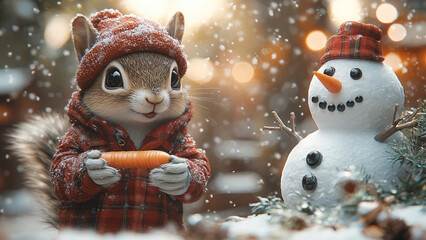 Obraz premium snowman on the snow