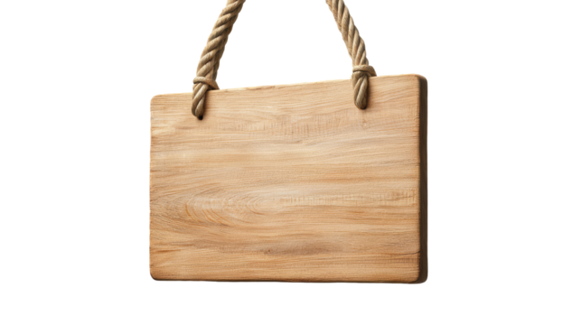 Wooden signboard hanging outdoor setting transparency background rustic environment natural viewpoint