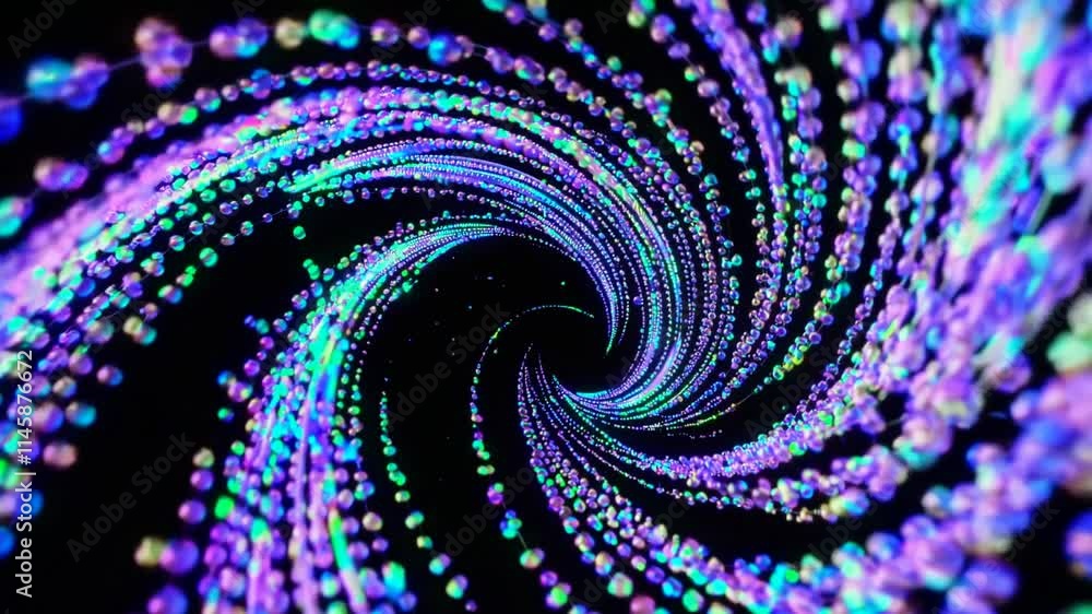 Poster a vibrant abstract swirl of colorful lights in a mesmerizing vortex design.
