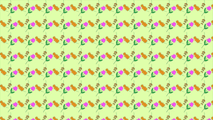 Cute floral pattern in the small flowers. Seamless vector texture. Elegant template for fashion prints. Printing with small pink and yellow flowers. banner, cover, poster, flyer, product