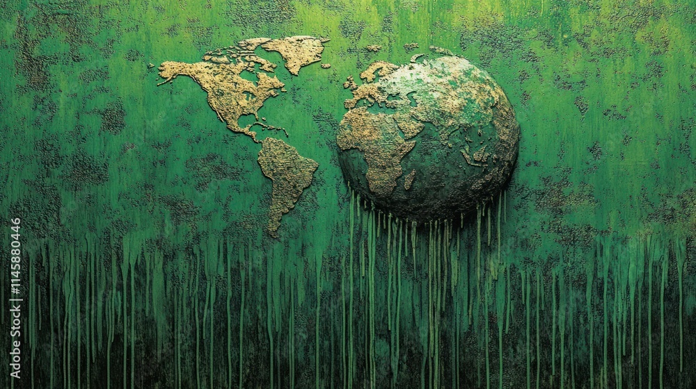 Aufkleber globe and map decay.