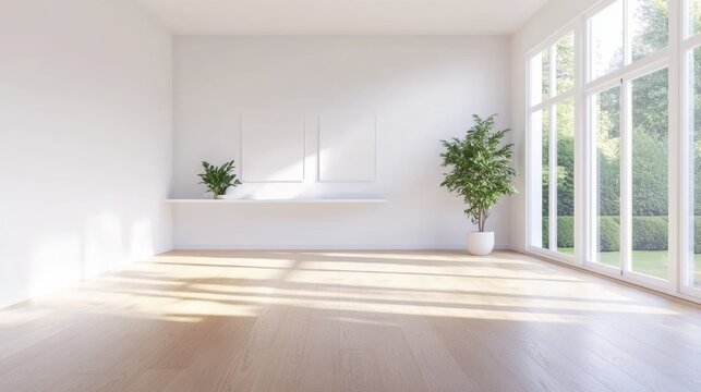 Bright and spacious modern living room with serene environment natural light cozy vibes