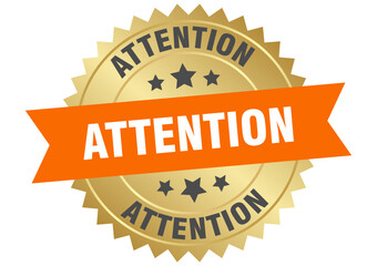 ATTENTION label, sign, seal