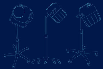 hair dryers contour set. Vector illustration