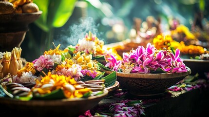 Balinese offerings, known as canang, are traditional items used for worship in temples. The significance of canang in Balinese culture reflects devotion and respect in spiritual practices.