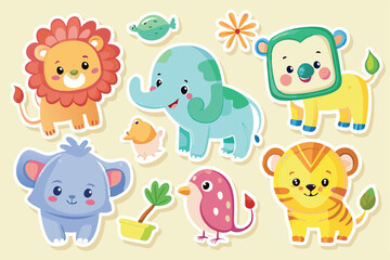 Obraz premium set of funny animals