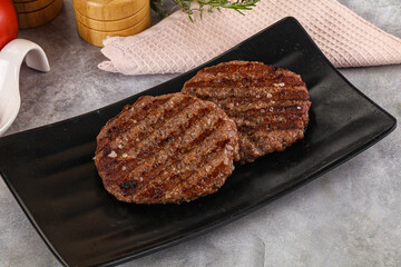 Grilled beef burger cutlet minced meat
