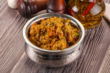 Vegan garnish - lentil with vegetables