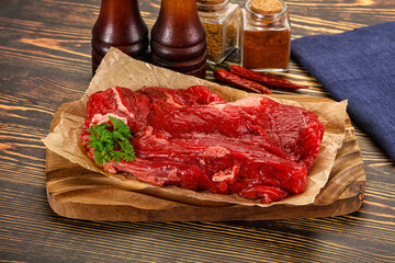 Obraz premium Raw beef meat piece for cooking