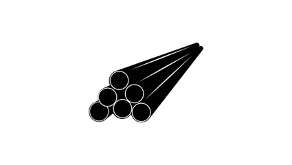 stainless steel pipes, black isolated silhouette