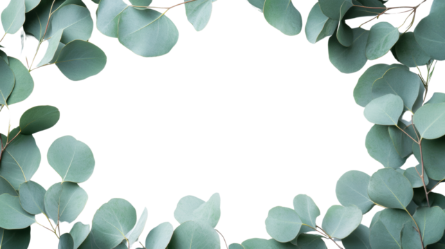 Eucalyptus Leaf Frame on transparent background