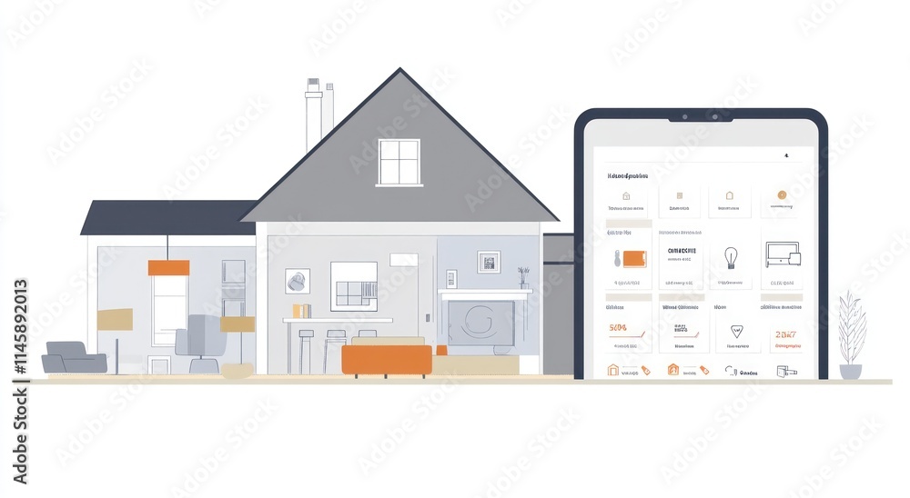 Poster smart home control via a tablet.