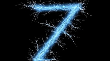 Dynamic electric number seven digital space graphic art abstract environment close-up view energy concept