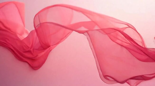 Textura de tela de gasa organza de color rosa para fondo sinuoso y delicado
