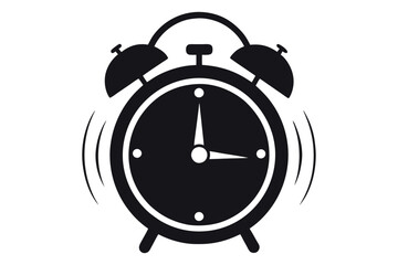ringing alarm clock silhouette vector illustration