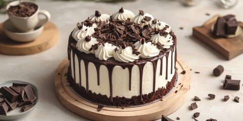 Delicious White Forest Cake featuring a rich Chocolate Base, perfect for dessert lovers seeking a delightful treat. This White Forest Cake, with its chocolate base, is an indulgent choice.