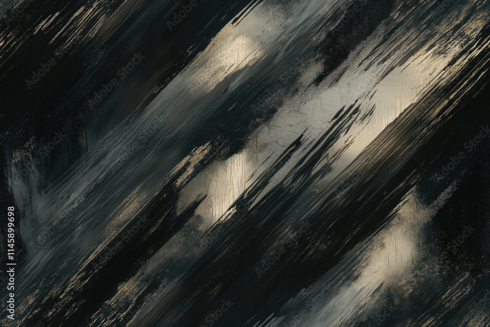 Aufkleber seamless abstract painting featuring dark and light brush strokes, creating a dynamic texture with a