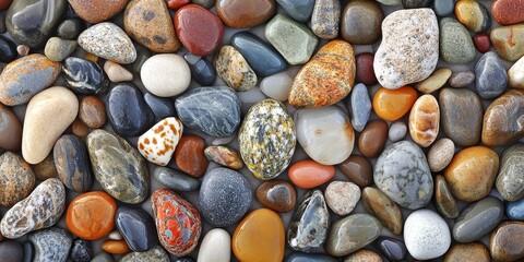 A vibrant collection of fine seashore pebbles showcases the beauty and diversity of nature, highlighting the unique textures and colors found in fine seashore pebbles along the coast.
