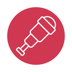 Spyglass Vector Circle Outline Icon. Eps 10 file 
