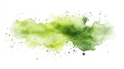 Green watercolor dotted water stain