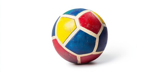 Isolated water polo ball displayed on a white background, showcasing its unique design and vibrant colors. This water polo ball is perfect for sports themed projects and promotional materials.