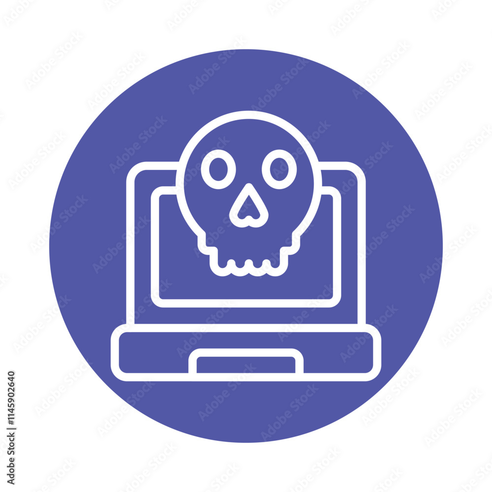 Aufkleber hacker circle outline icon. eps 10 file