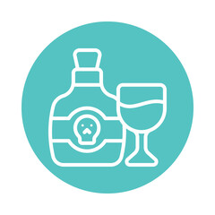 Rum Circle Outline Icon. Eps 10 file 